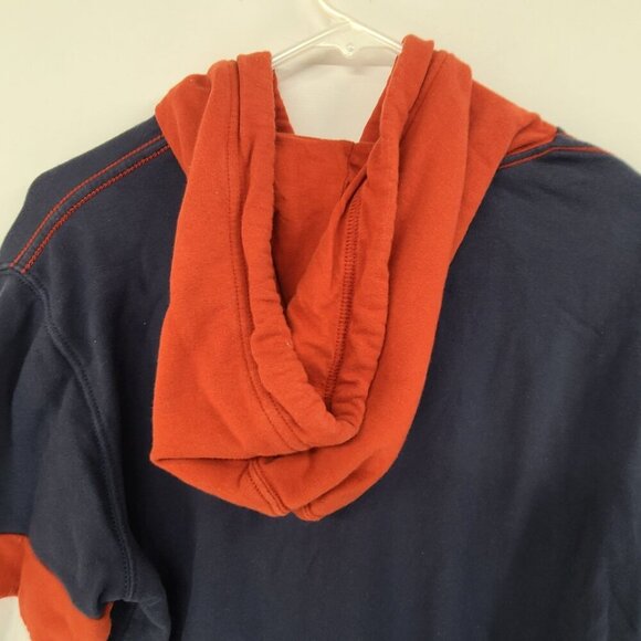 True Religion Sweatshirt Mens Large Blue White Graphic Hoodie Sleeve Stripes - Picture 5 of 7